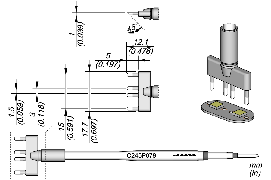 C245P079 - Multipad Blade Cartridge 4 x Ø 1